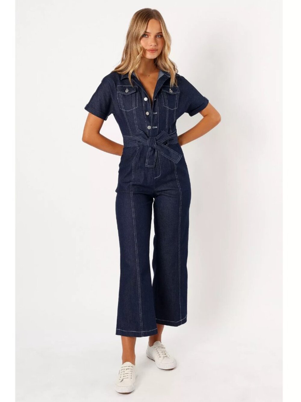 NWT New Petal and Pup Demi Contrast Stitch Jumpsuit Size S